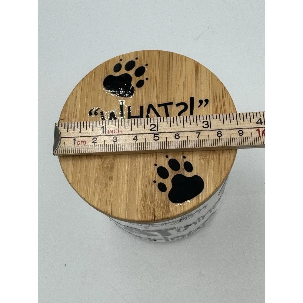 Cat treat Conyainer With Wood Lid